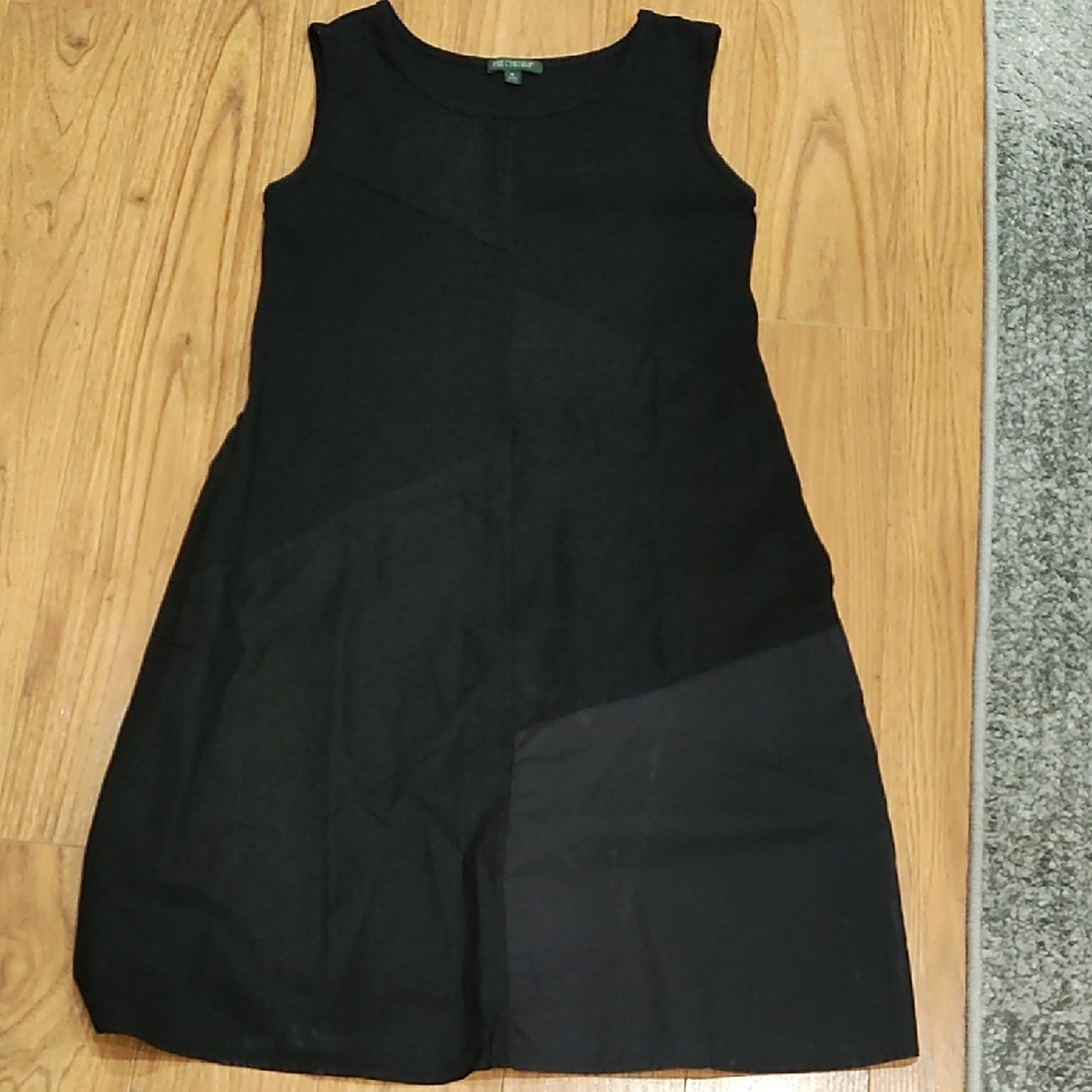For Cynthia Black Mini Dress with Pockets